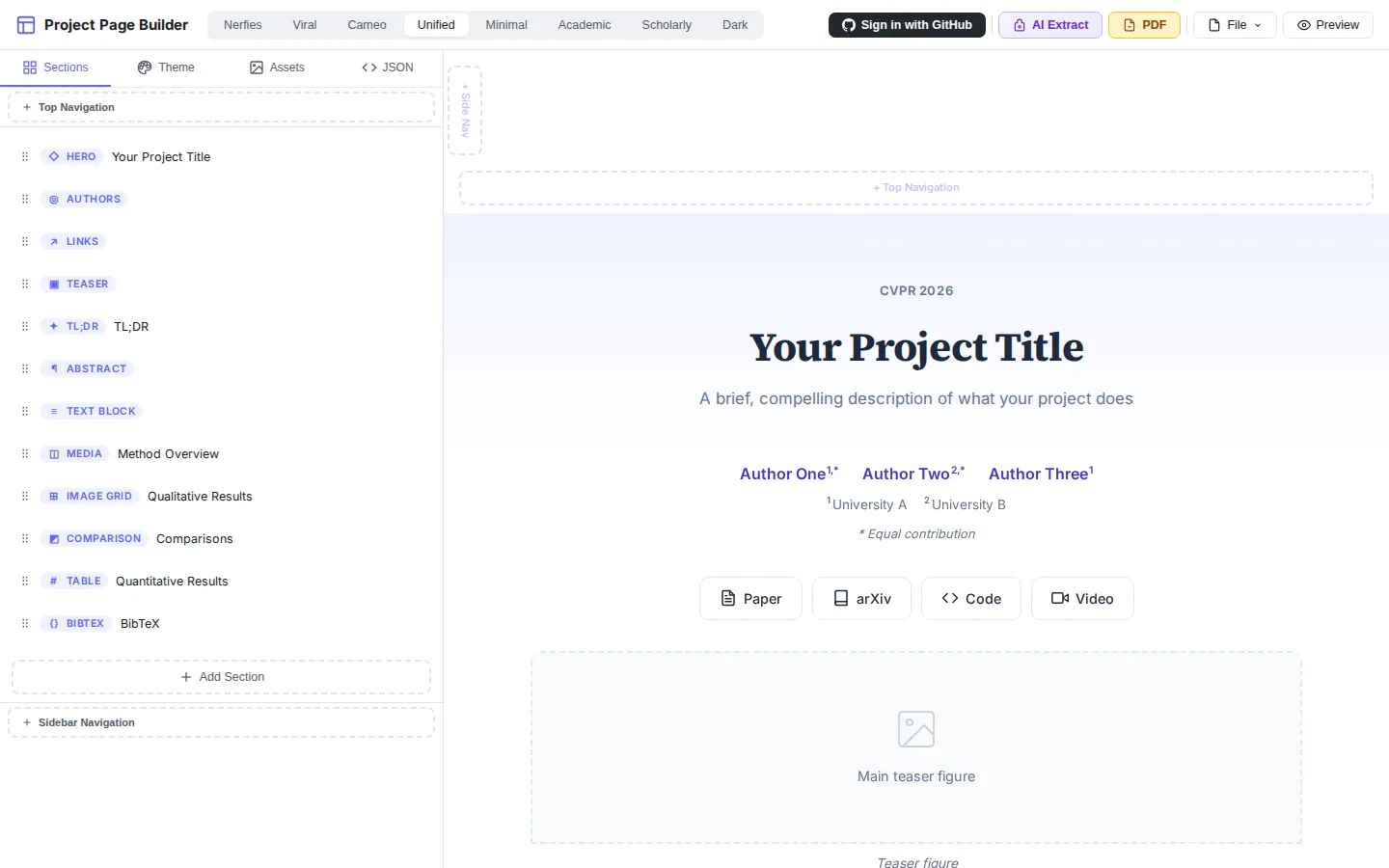 Project Page Builder